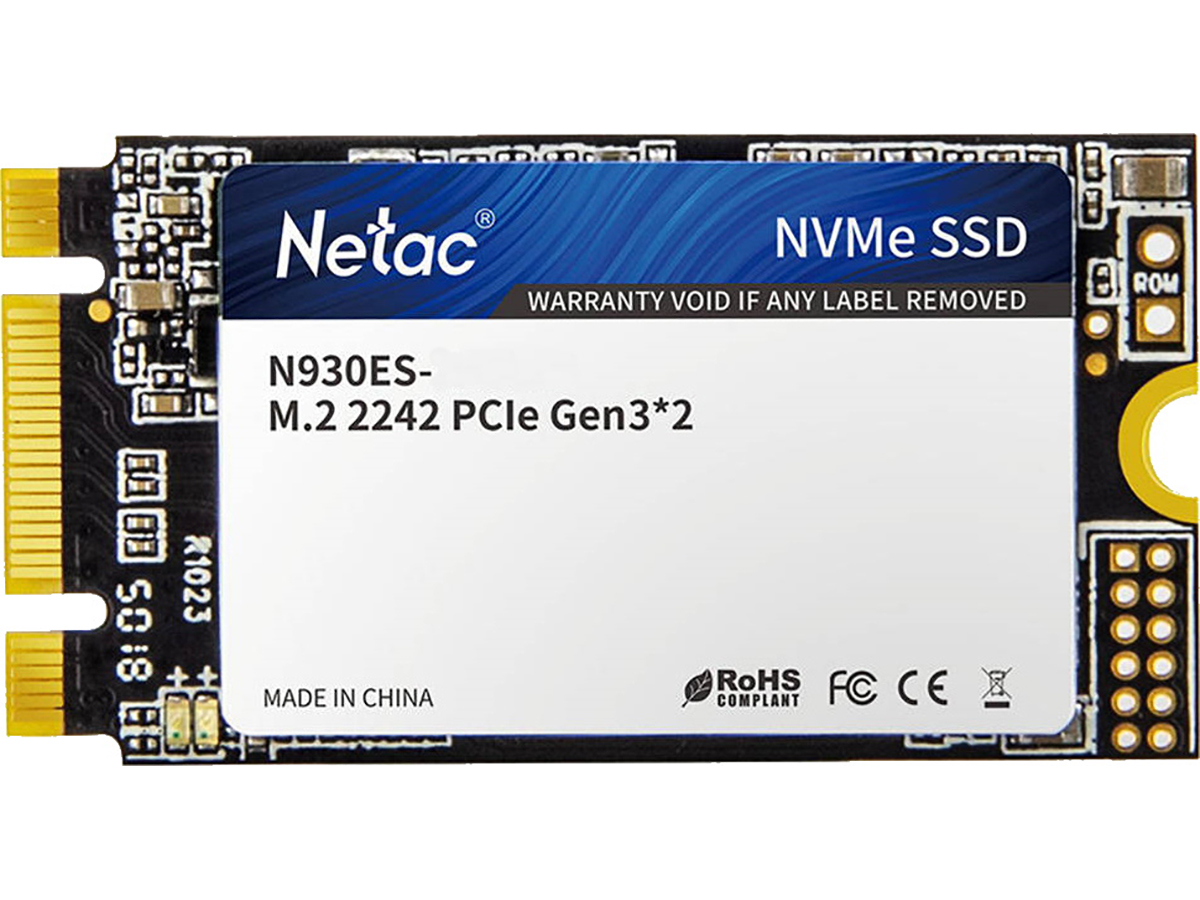 Внутренний SSD-накопитель Netac N930ES 256GB M2 2242 , PCIe Gen3 x4, NVMe, 3D TLC, Черный NT01N930ES-256G-E2X