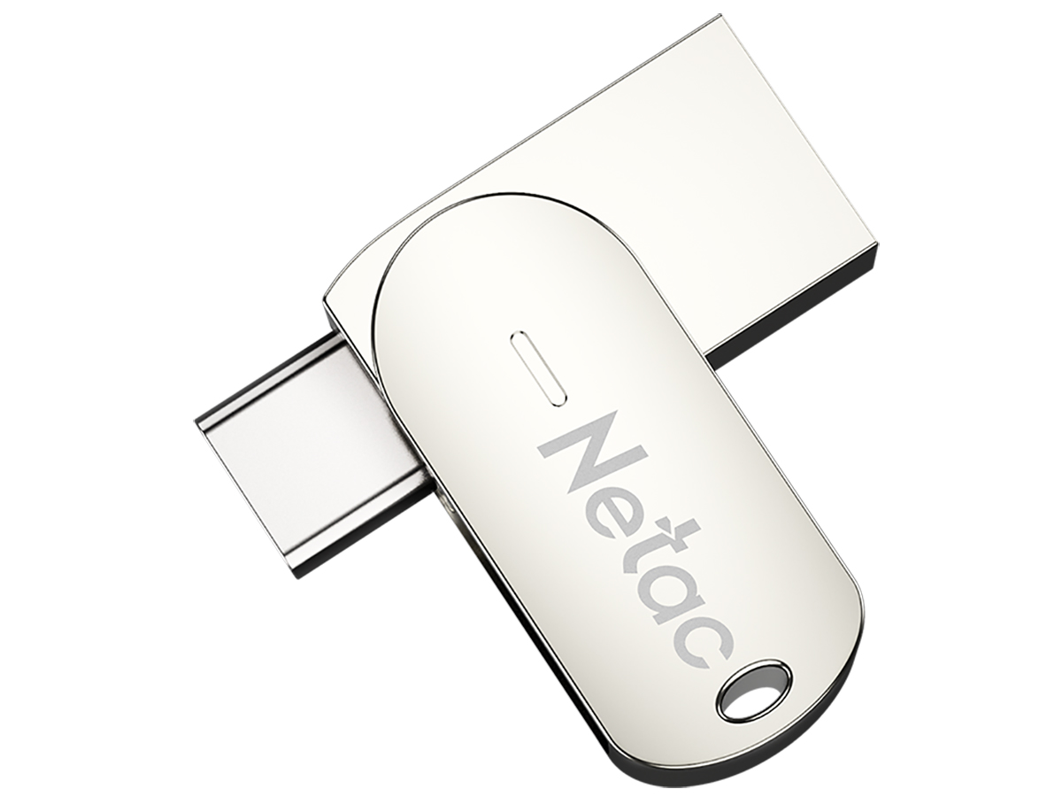 Флешка Netac U785С, 64Gb, USB 3.0/USB Type-C, Серебристый NT03U785C-064G-30PN