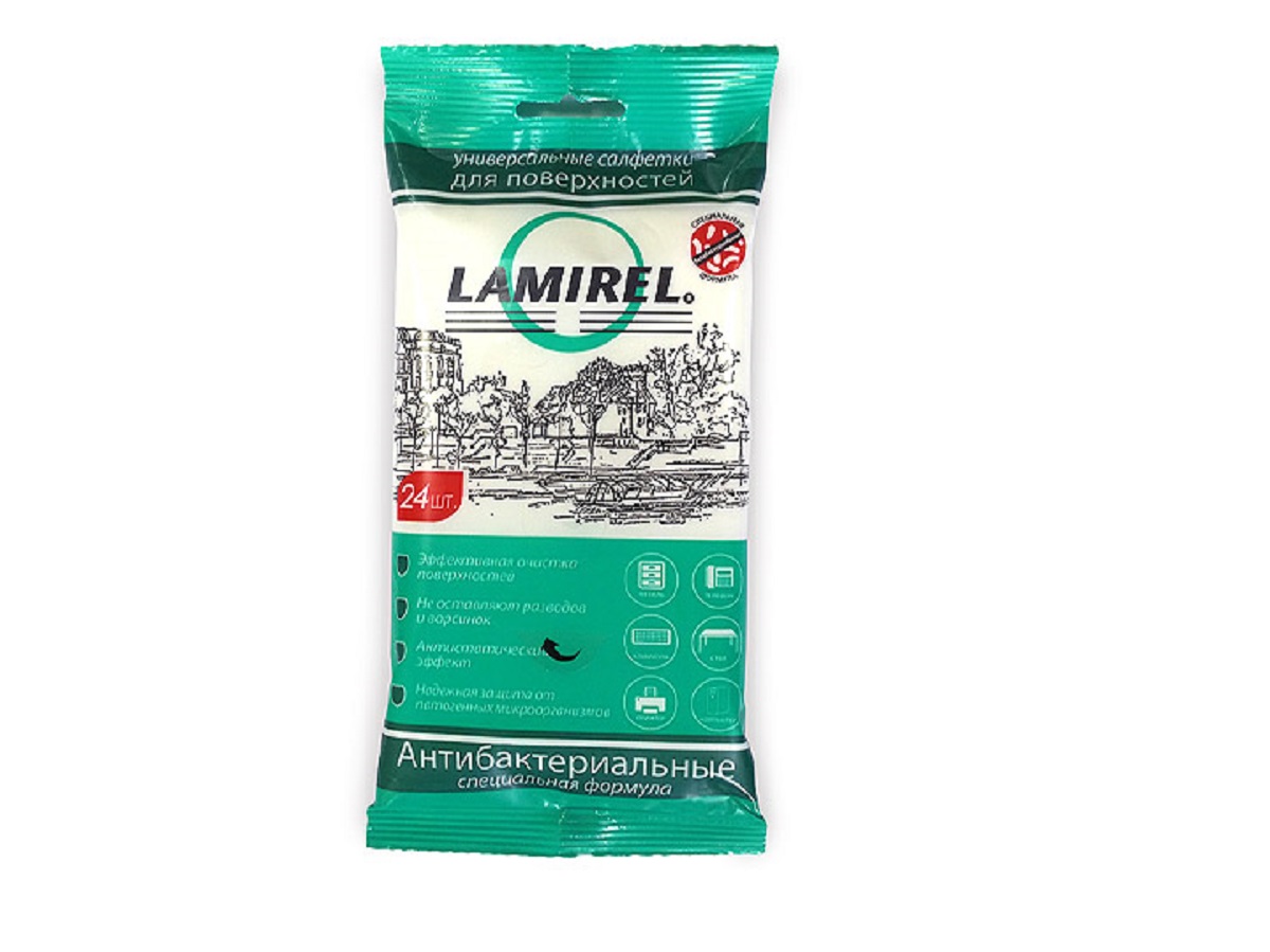 Антибактериальные универсальные чистящие салфетки Lamirel для поверхностей, 24 шт LA-61617 - фото 1
