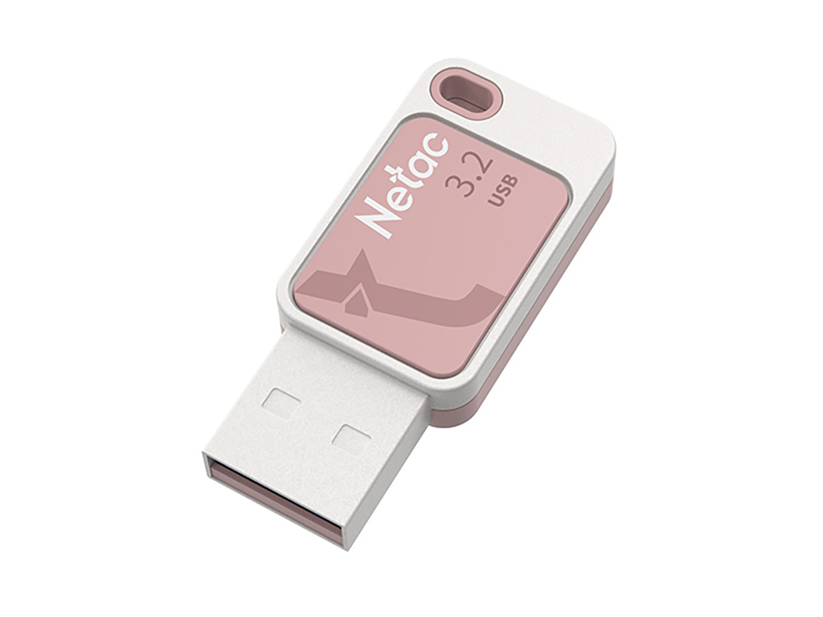 Флешка Netac UA31, 256GB, USB 3.2, Розовый/Белый (Cherry Blossom Pink) NT03UA31N-256G-32PK