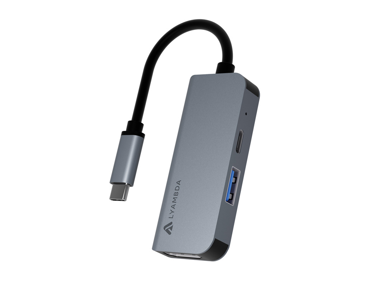 Док-станция Lyambda LC105 Type-C (USB 3.0, USB Type-C, HDMI), Серый USB-хаб LC105