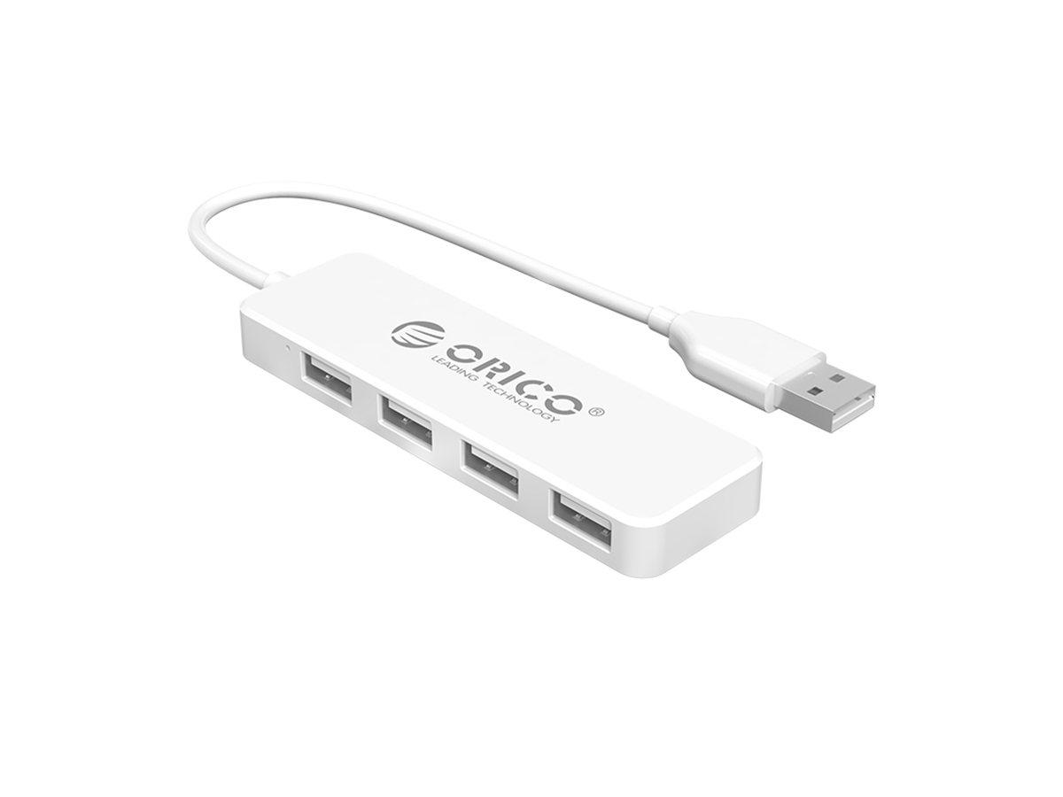 USB-хаб ORICO FL01-WH, USB 2.0 на 4xUSB 2.0, Белый ORICO-FL01-WH