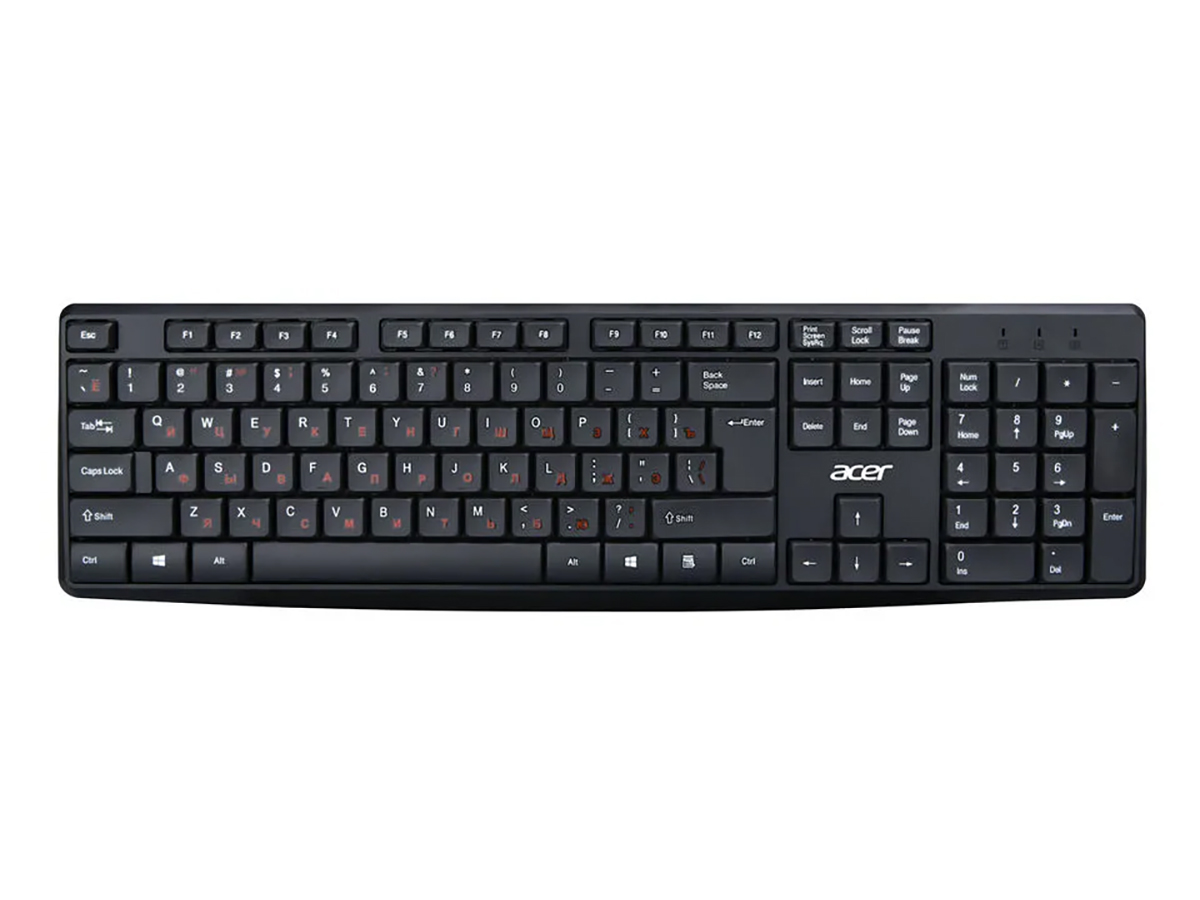 Клавиатура проводная Acer OKW121, USB, Черный ZL.KBDEE.00B - фото 1