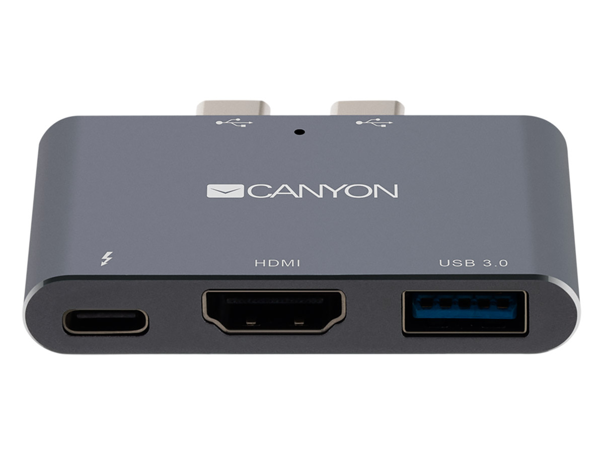 Док-станция Canyon DS-1 для Macbook Pro/Air (USB 3.0, Thunderbolt 3, HDMI), Серый CNS-TDS01DG