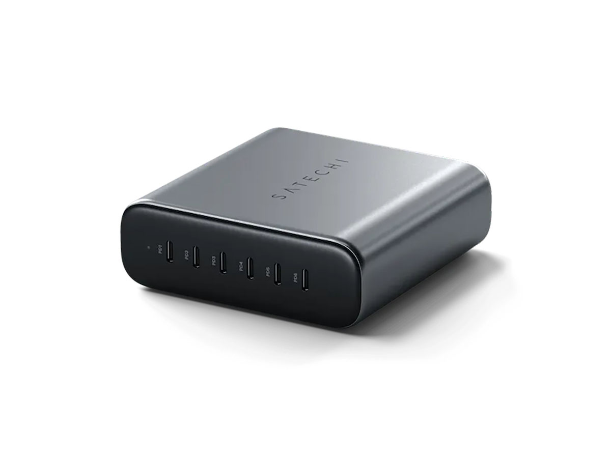 Сетевое зарядное устройство Satechi 200W USB-C 6-Port GaN Charger, 6xUSB Type-C (PD), до 200Вт, Серый ST-C200GM-EU - фото 1